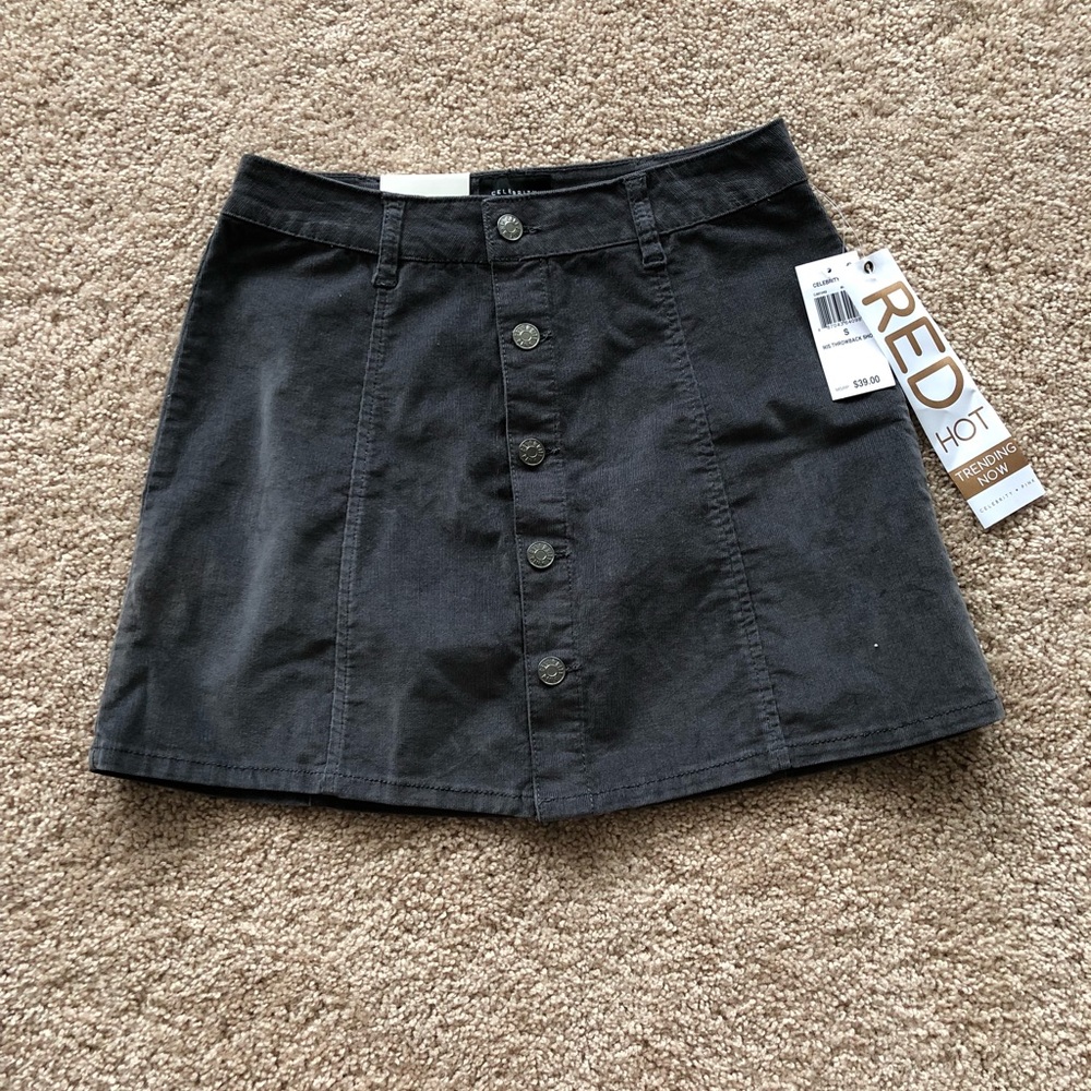 High waisted corduroy skirt